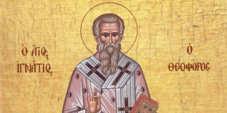 Icon labelled Ignatius the God-bearer