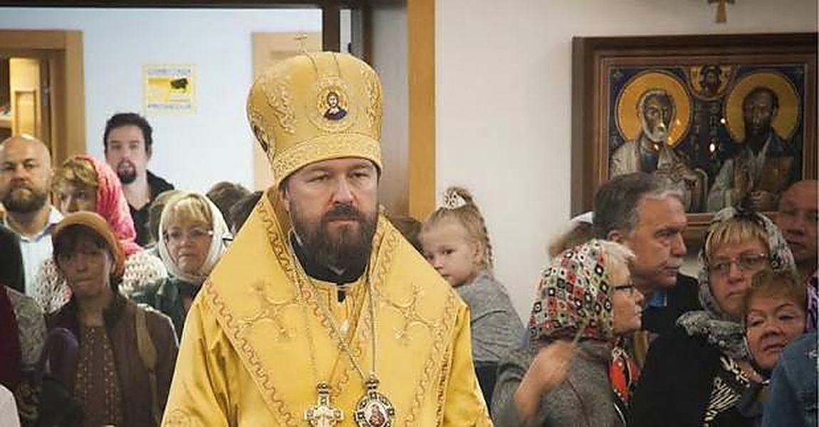 A bishop blessing the people