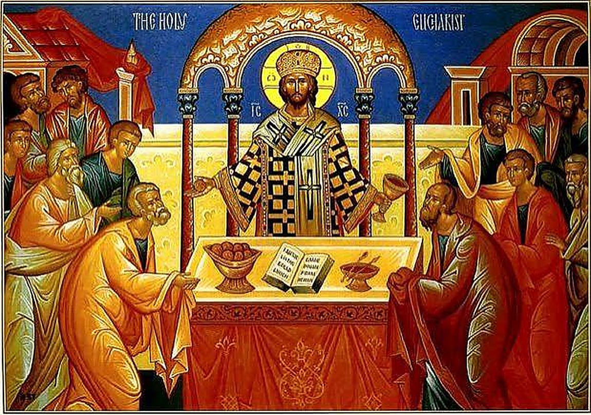 A hierarch serving, painted as an icon