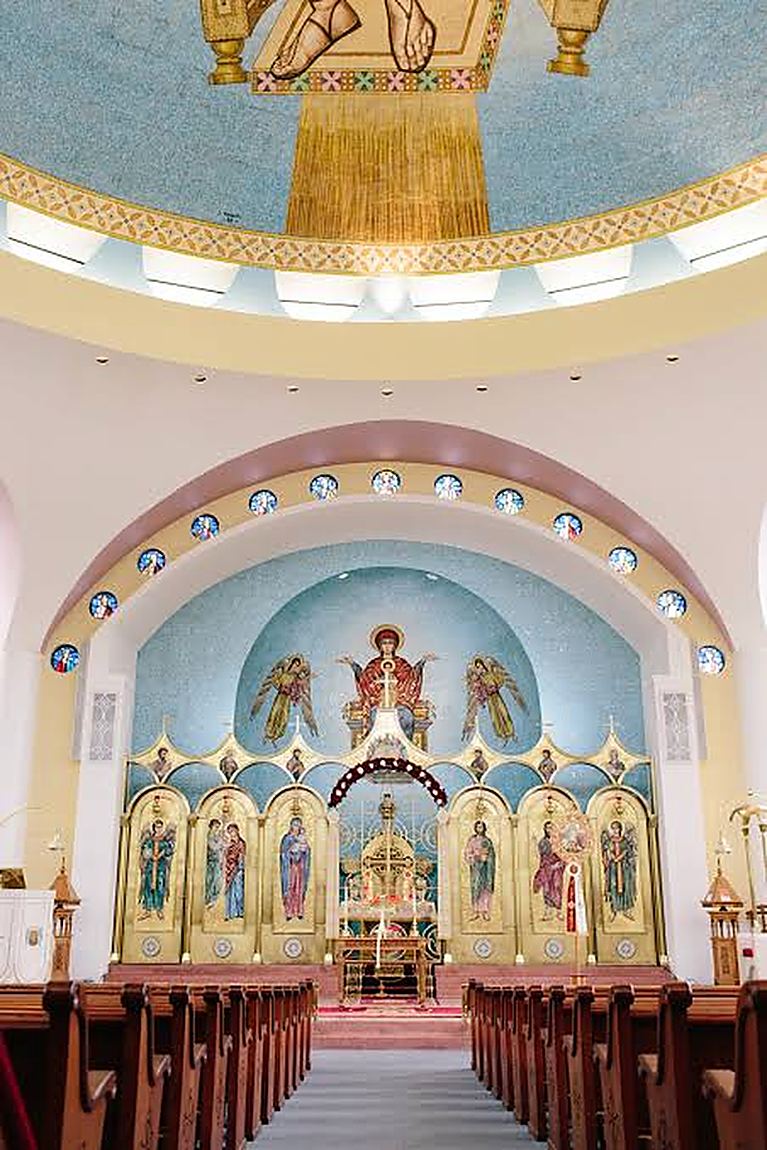 A nave arranged for standing