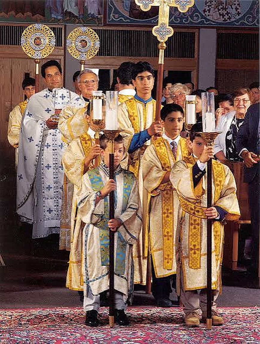 A procession, crosses carried and traced